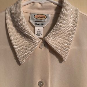 NWT Talbot’s Pure Silk Blouse Cream Color Sz. 4